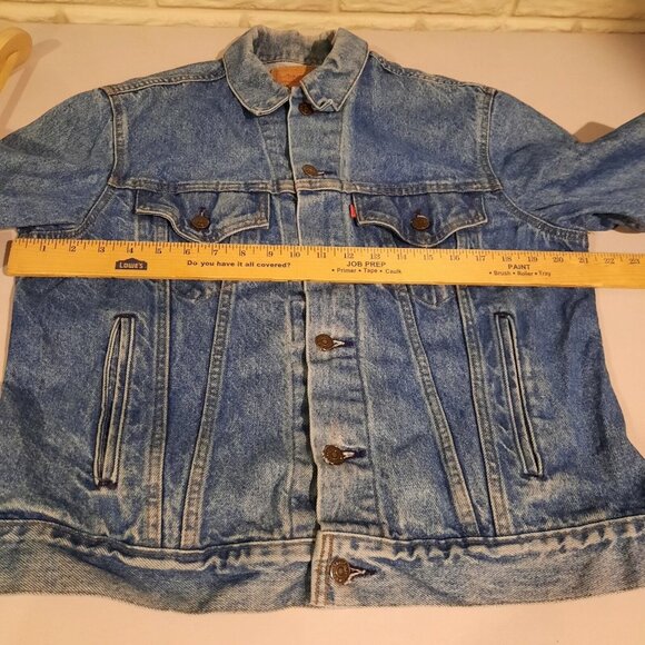 Vtg Levis Jacket Mens 44 Denim Jean Trucker Type 3 Made In USA Faded 80s 70506 - Picture 13 of 15